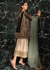 Regal Noir – Black & Gold Embroidered Velvet Ensemble